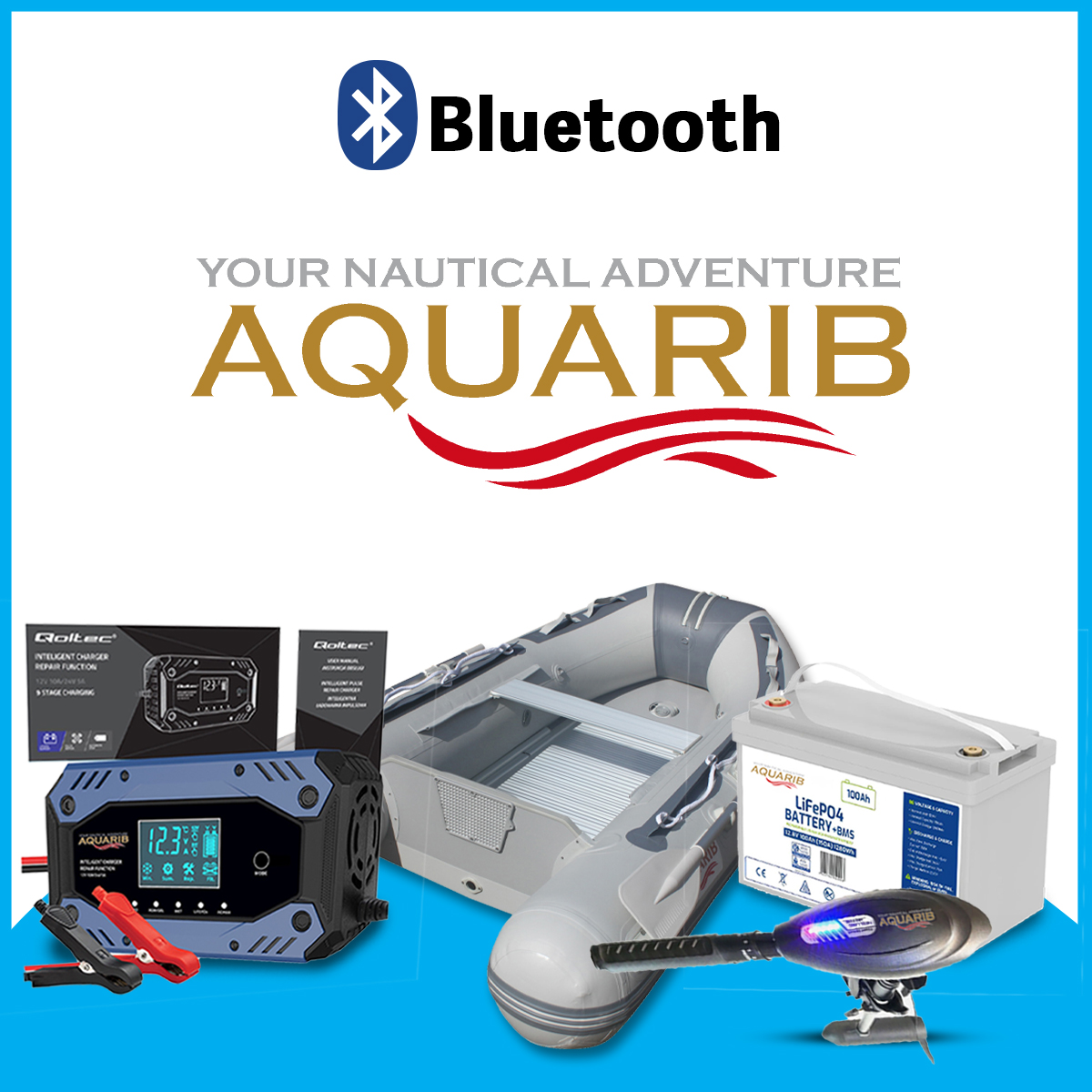 Komplet sæt - AQUARIB EXTREME 250 incl. Haswing 55 lbs motorpakke