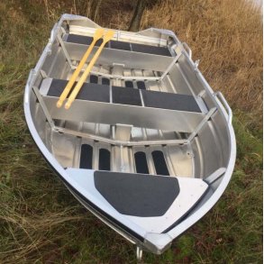 AQUARIB 4000 jolle i aluminium  inkl. Haswing 55 lbs motorpakke m/ lithiumbatteri/Bluetooth + COVER